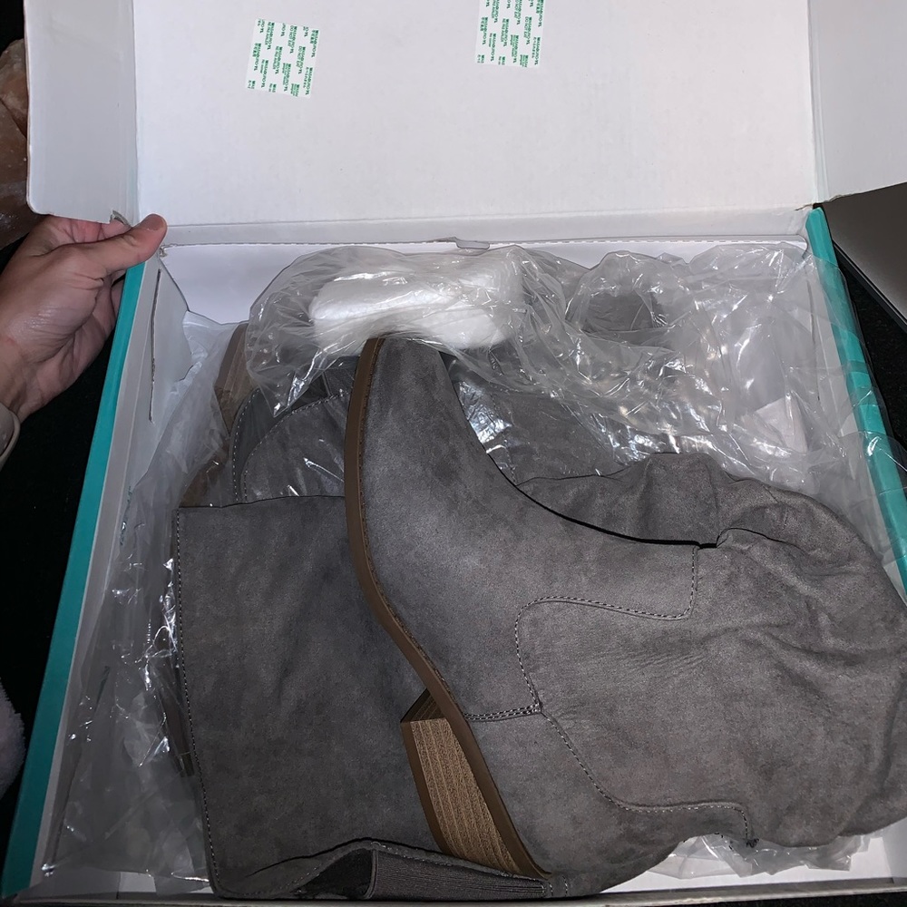 Maurice’s Gray Tall Scrunch Boots